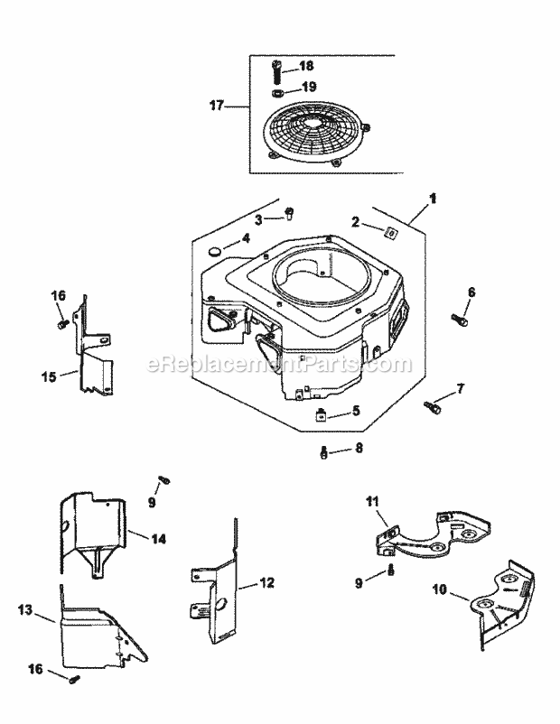 Cv18s-61573 Blower Housing & Baffles Diagram and Parts List for M48-KHS 53AB5B5M750 Cub Cadet Sprayer
